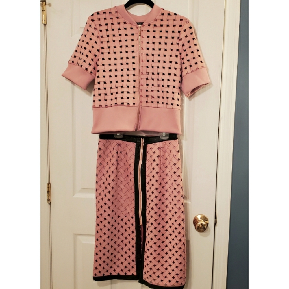 2 Pc Pencil Skirt and Crop Jacket by Eveen Kueen